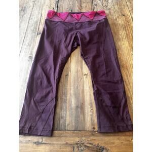 Lululemon Size 10 Wunder Under Crop Leggings Pants Zig Zag Chevron Waist